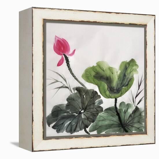 Watercolor Painting Of Lotus Flower-Surovtseva-Framed Stretched Canvas