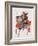 Watercolor Painting of Samurai on Horseback-null-Framed Photographic Print