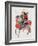 Watercolor Painting of Samurai on Horseback-null-Framed Photographic Print