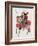 Watercolor Painting of Samurai on Horseback-null-Framed Photographic Print