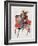 Watercolor Painting of Samurai on Horseback-null-Framed Photographic Print