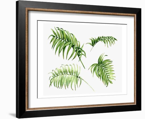 Watercolor Palm Leaves-null-Framed Art Print