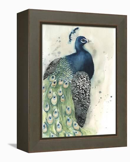 Watercolor Peacock Portrait I-Grace Popp-Framed Stretched Canvas