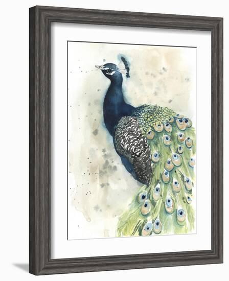 Watercolor Peacock Portrait II-Grace Popp-Framed Premium Giclee Print