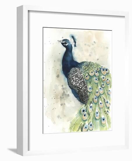 Watercolor Peacock Portrait II-Grace Popp-Framed Premium Giclee Print