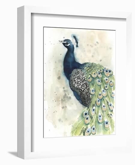 Watercolor Peacock Portrait II-Grace Popp-Framed Art Print