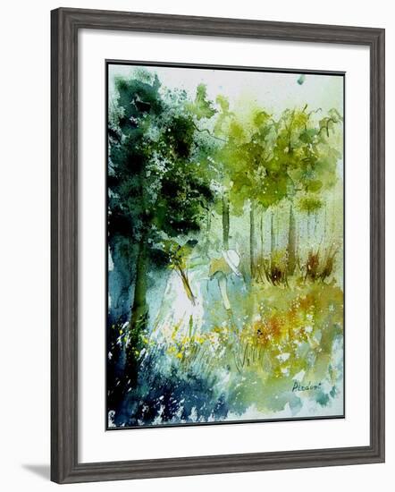 Watercolor Picking Flowers-Pol Ledent-Framed Art Print