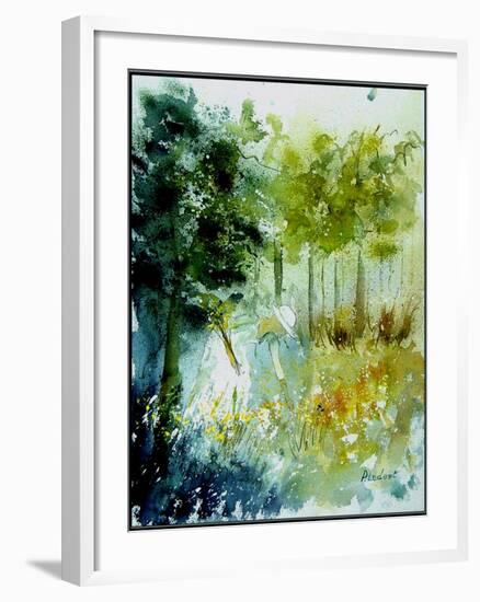 Watercolor Picking Flowers-Pol Ledent-Framed Art Print