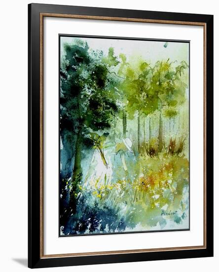 Watercolor Picking Flowers-Pol Ledent-Framed Art Print