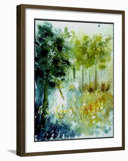 Watercolor Picking Flowers-Pol Ledent-Framed Art Print