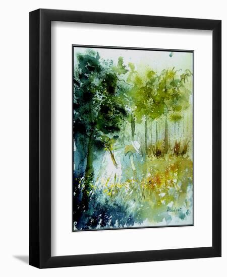 Watercolor Picking Flowers-Pol Ledent-Framed Art Print