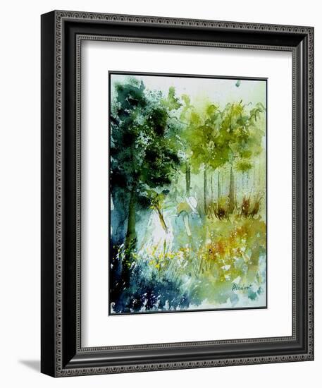 Watercolor Picking Flowers-Pol Ledent-Framed Art Print