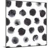 Watercolor Polka Dot Pattern in Black and Gray.-null-Mounted Premium Giclee Print