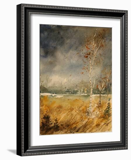 Watercolor Poplars in the Fagnes-Pol Ledent-Framed Art Print