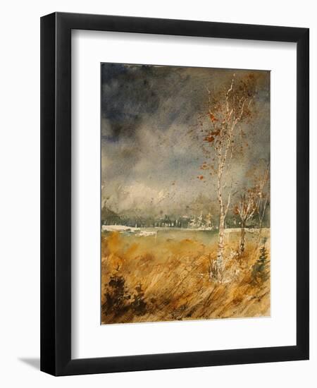 Watercolor Poplars in the Fagnes-Pol Ledent-Framed Art Print