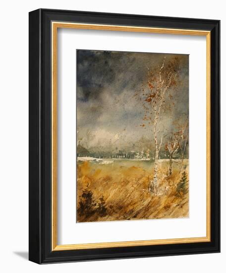 Watercolor Poplars in the Fagnes-Pol Ledent-Framed Art Print