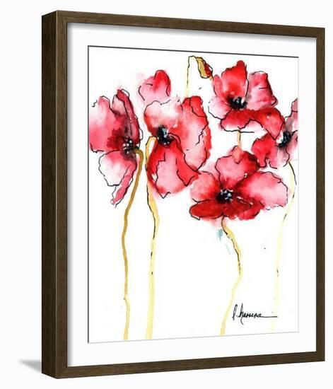 Watercolor Poppies II-Leticia Herrera-Framed Art Print