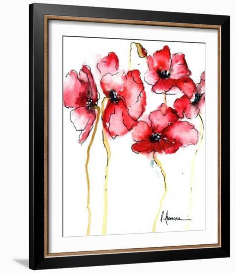 Watercolor Poppies II-Leticia Herrera-Framed Art Print