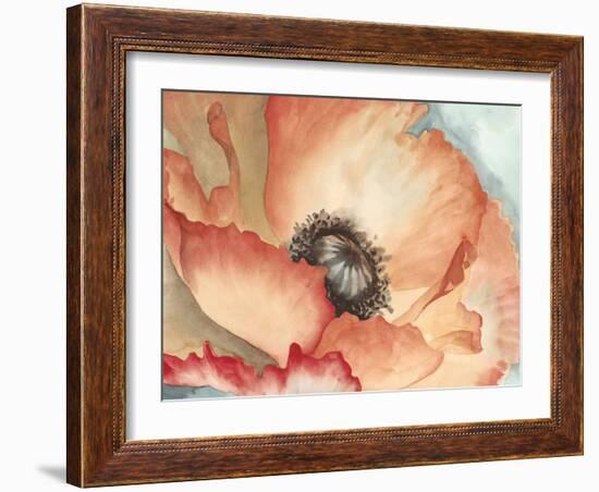 Watercolor Poppy II-Megan Meagher-Framed Art Print