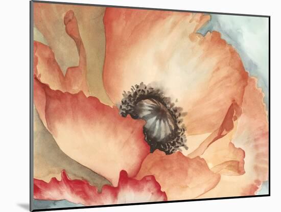 Watercolor Poppy II-Megan Meagher-Mounted Art Print