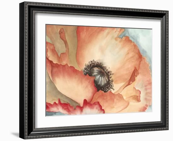 Watercolor Poppy II-Megan Meagher-Framed Art Print