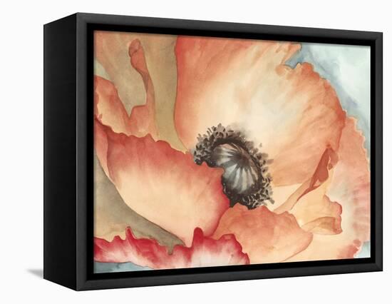 Watercolor Poppy II-Megan Meagher-Framed Stretched Canvas