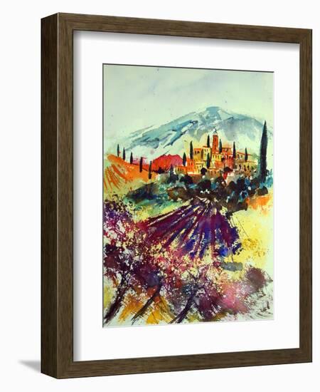 Watercolor Provence Landscape 080507-Pol Ledent-Framed Art Print