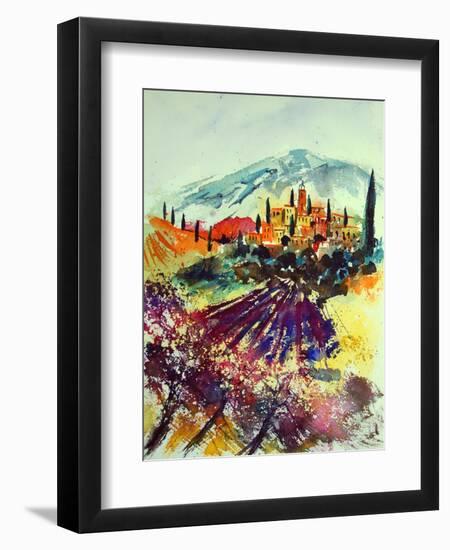 Watercolor Provence Landscape 080507-Pol Ledent-Framed Art Print