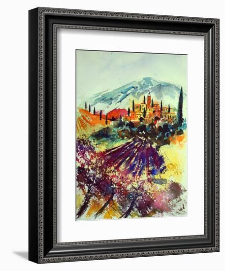 Watercolor Provence Landscape 080507-Pol Ledent-Framed Art Print