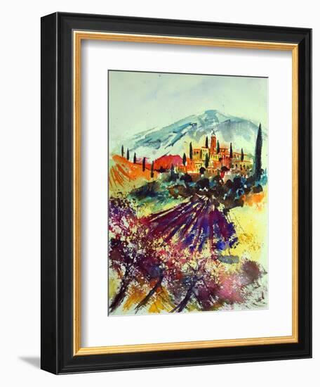 Watercolor Provence Landscape 080507-Pol Ledent-Framed Art Print