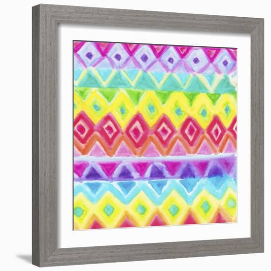 Watercolor Rainbow Rows-Hello Angel-Framed Giclee Print