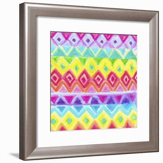 Watercolor Rainbow Rows-Hello Angel-Framed Giclee Print