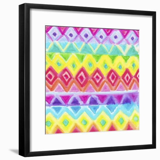 Watercolor Rainbow Rows-Hello Angel-Framed Giclee Print