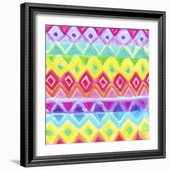 Watercolor Rainbow Rows-Hello Angel-Framed Giclee Print