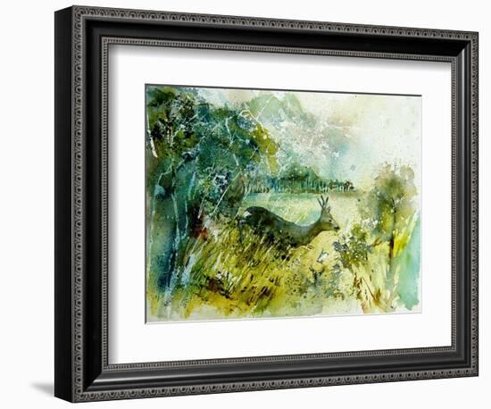 Watercolor Roe Deer 2-Pol Ledent-Framed Art Print