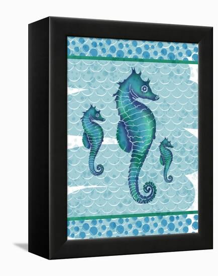 Watercolor Seahorse-Melody Hogan-Framed Stretched Canvas