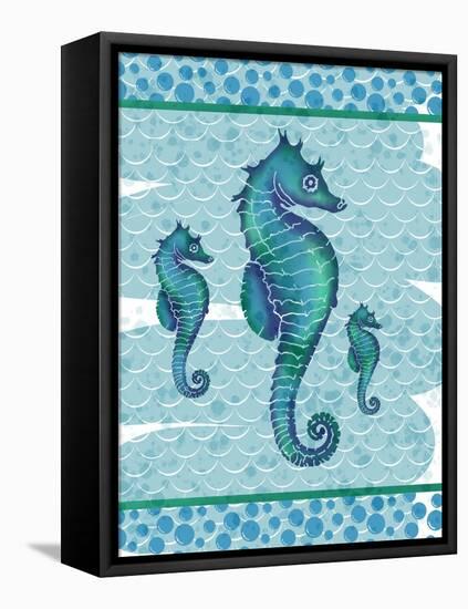 Watercolor Seahorse-Melody Hogan-Framed Stretched Canvas