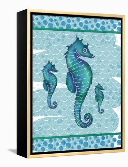Watercolor Seahorse-Melody Hogan-Framed Stretched Canvas