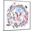 Watercolor Spring Happy Easter Wreath-Varvara Kurakina-Mounted Art Print