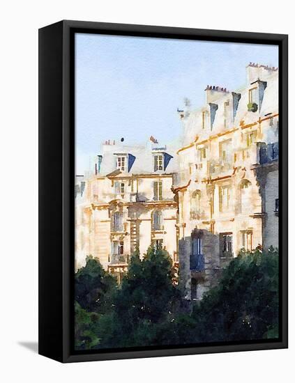 Watercolor Streets of Paris III-Emily Navas-Framed Stretched Canvas