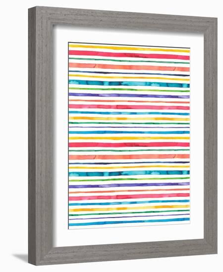 Watercolor Stripes Multi-Ninola Designs-Framed Art Print