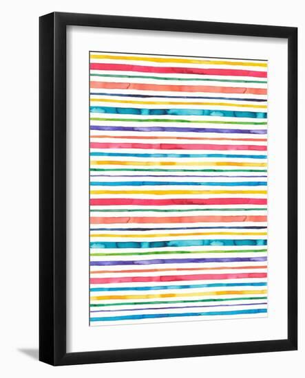 Watercolor Stripes Multi-Ninola Designs-Framed Art Print