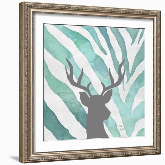 Watercolor Teal Zebra I-Patricia Pinto-Framed Art Print