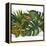 Watercolor Tropical Leaf Pattern-tanycya-Framed Stretched Canvas