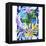 Watercolor Tropical Leaves and Geometric Shapes-tanycya-Framed Stretched Canvas