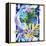 Watercolor Tropical Leaves and Geometric Shapes-tanycya-Framed Stretched Canvas