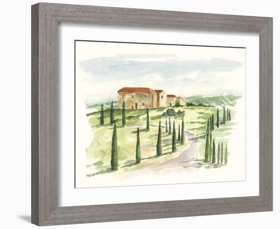 Watercolor Tuscan Villa I-Ethan Harper-Framed Art Print