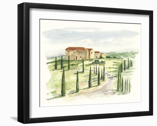 Watercolor Tuscan Villa I-Ethan Harper-Framed Art Print