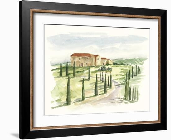 Watercolor Tuscan Villa I-Ethan Harper-Framed Art Print