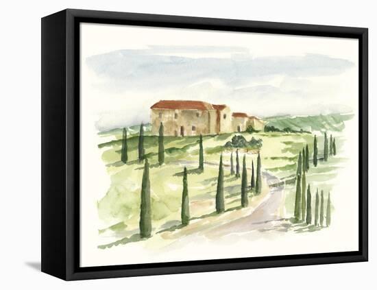 Watercolor Tuscan Villa I-Ethan Harper-Framed Stretched Canvas